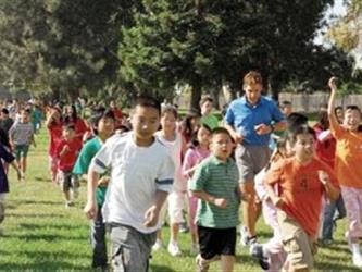 Students jogging