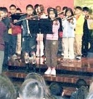 Students playing violin